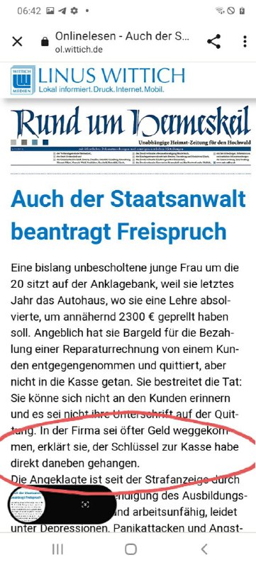 Picture 1 from Fall Dorothea Thul - Hermeskeil / Trier / Wittlich 2022-06-22 09:18:58