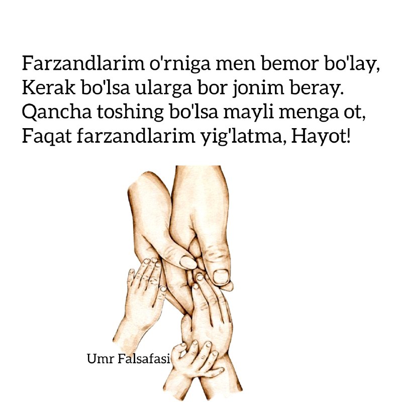 Hech kimsaga yomonligim yo'q,  Kim kimligin Xudo biladi.  Hamma meni yomon ko...