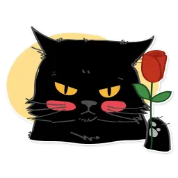 Черный кот Telegram sticker pack