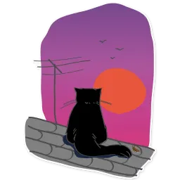Черный кот sticker 12