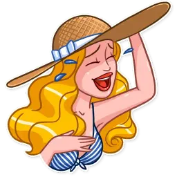 Отпуск блондинки Telegram sticker pack