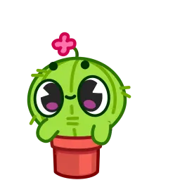 Кактус и воздушный шарик Telegram sticker pack