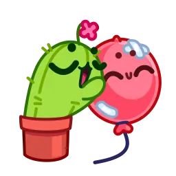 Кактус и воздушный шарик sticker 2