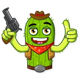 Cowboy Cactus sticker 2