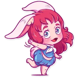 Cute Bunny Girl sticker 5