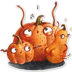 Cute pumpkins sticker 2