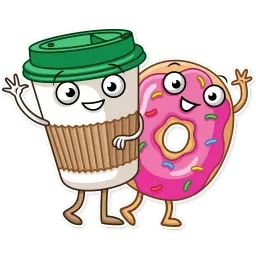Donut and Coffee sticker 5