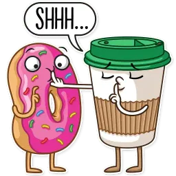 Donut and Coffee sticker 8