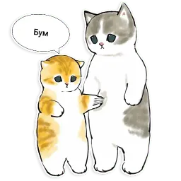 Коты Mofu Sand sticker 11