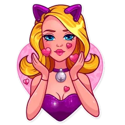Розовая кукла sticker 2