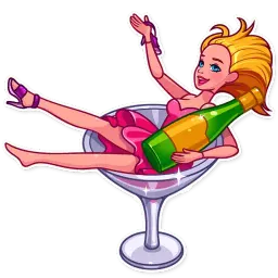 Розовая кукла sticker 11