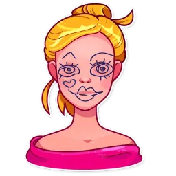 Розовая кукла sticker 8