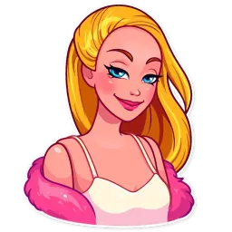 Розовая кукла sticker 9