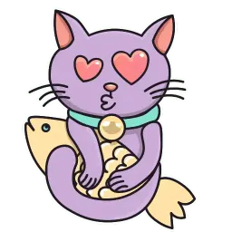 Фиолетовый кот sticker 2