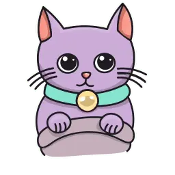 Фиолетовый кот sticker 11