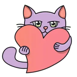 Фиолетовый кот sticker 12
