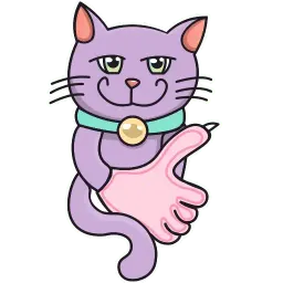 Фиолетовый кот sticker 3