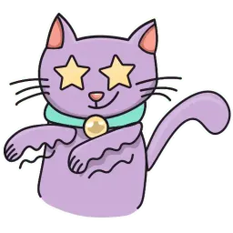Фиолетовый кот sticker 6