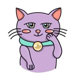 Фиолетовый кот sticker 9