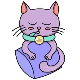 Фиолетовый кот sticker 10