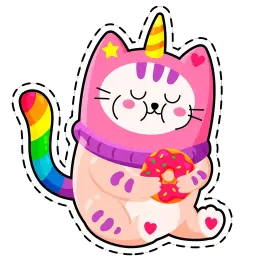 Кот-единорог Telegram sticker pack