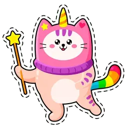 Кот-единорог sticker 2