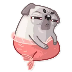 Water Pug Telegram sticker pack