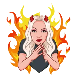 Девочка демон блонди Telegram sticker pack