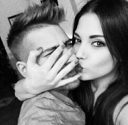 Black and White love @TgSticker sticker 12