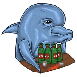 Dolphin alcoholic @dailyponer sticker 5