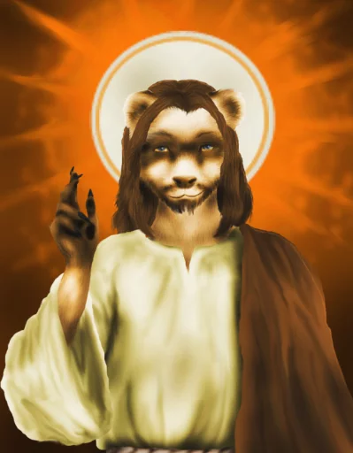 Ferret Jesus sticker 2