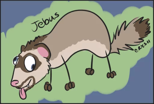 Ferret Jesus sticker 11