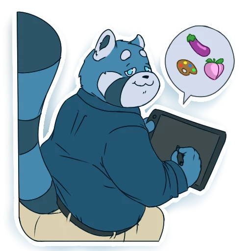 Izvy the Blue Red Panda sticker 4