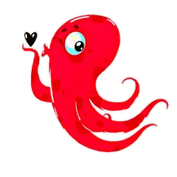 Красный Осьминожка sticker 2