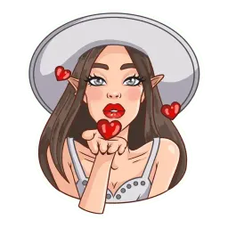 Леди в серой шляпе Telegram sticker pack