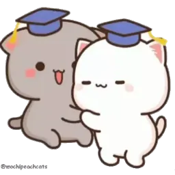 mochi peach cats sticker 3