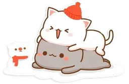Mochi Peach Cats WINTER Mochi Peach Cat sticker 2