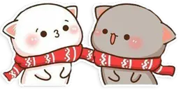 Mochi Peach Cats WINTER Mochi Peach Cat sticker 3