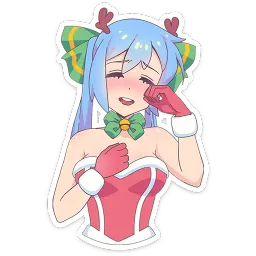 Новогодняя Юко Анастасия Кощевец Telegram sticker pack