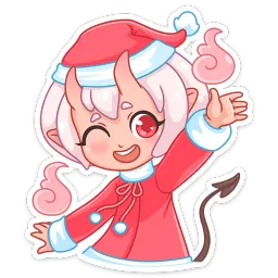 Новогодняя Они-тян sticker 2