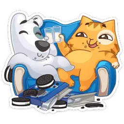 Персик и Спотти любят OREO sticker 5