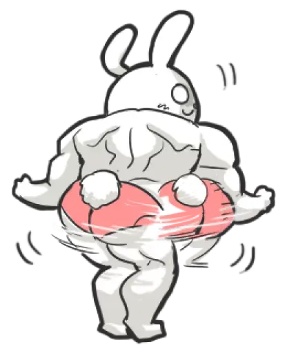 Rabbo the Muscle Rabbit sticker 2