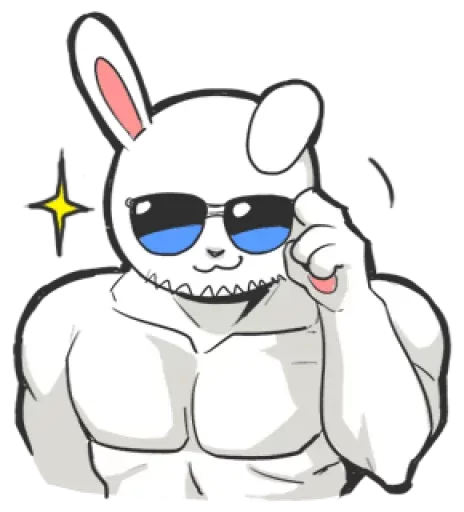 Rabbo the Muscle Rabbit sticker 4
