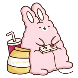 Кролик Супчик розовый sticker 11