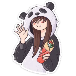 Девочка-Панда и кот Барсик White Box sticker 2