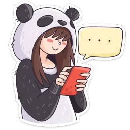 Девочка-Панда и кот Барсик White Box sticker 4