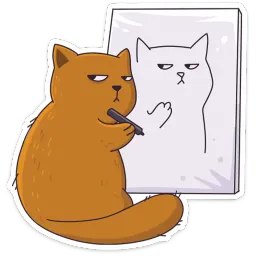Девочка-Панда и кот Барсик White Box sticker 5