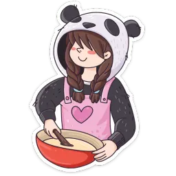 Девочка-Панда и кот Барсик White Box sticker 10