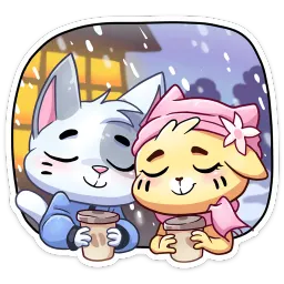 Зимние Бисквит и Ванилька Ирина Брэдкэт Telegram sticker pack