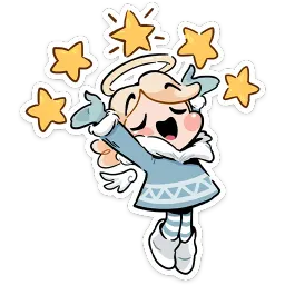 Зимние Нимб и Рожки Ольга Виктория Telegram sticker pack